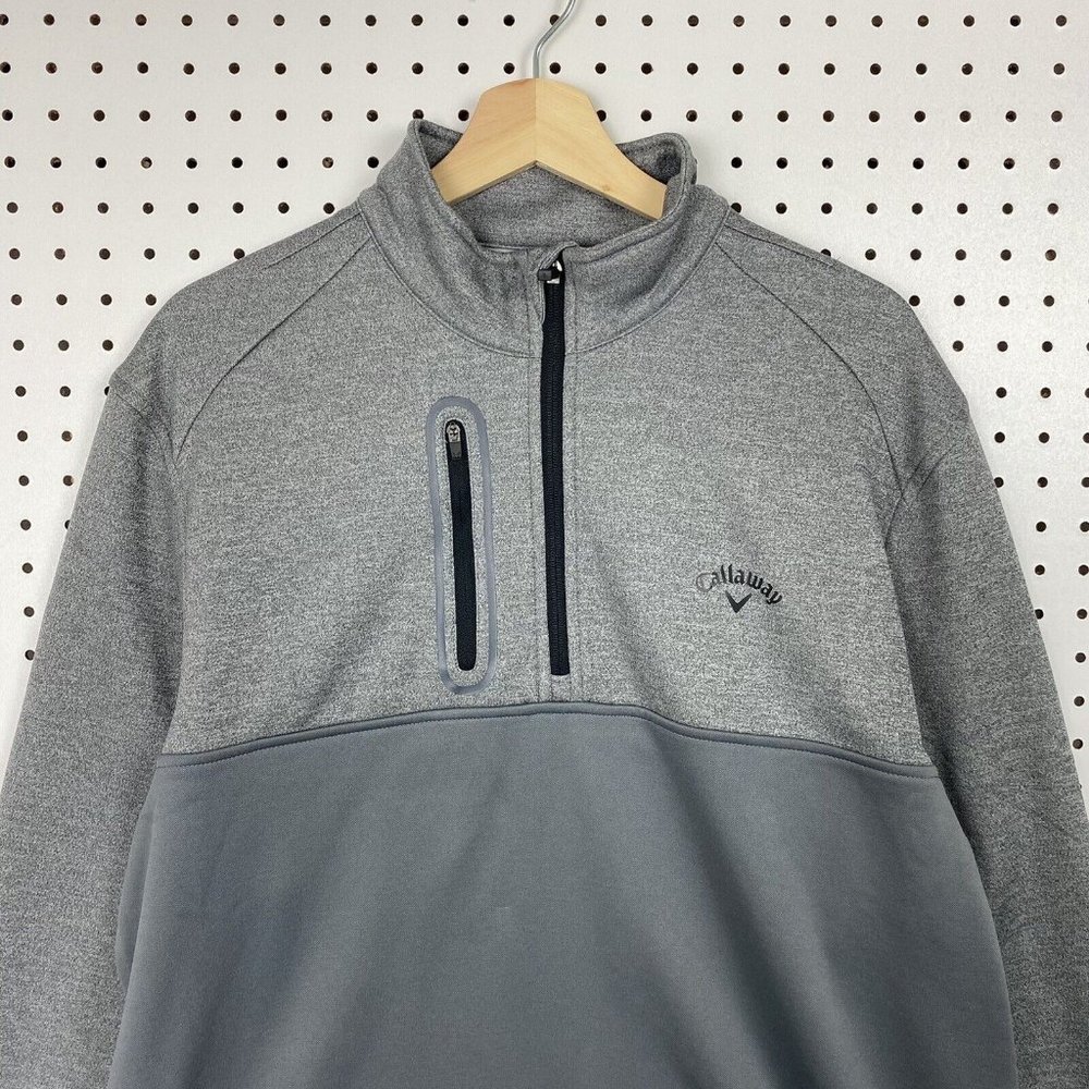 Callaway Gray Two-Tone Performance Half-Zip Jacket